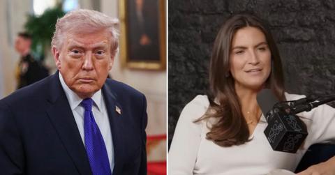 split image of Donald Trump and Kaitlan Collins