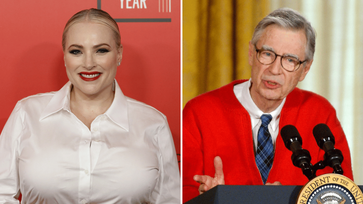 Split photo of Meghan McCain, Fred Rogers