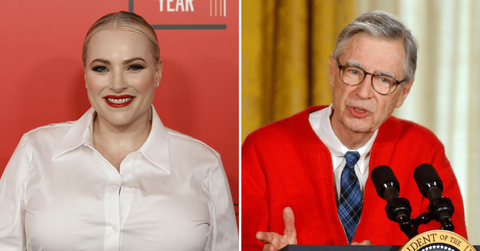Split photo of Meghan McCain, Fred Rogers