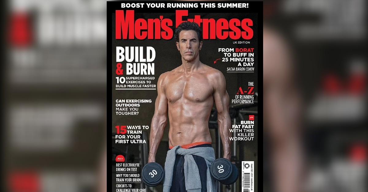 Cohen shows off his muscular body in fitness magazine shoot.