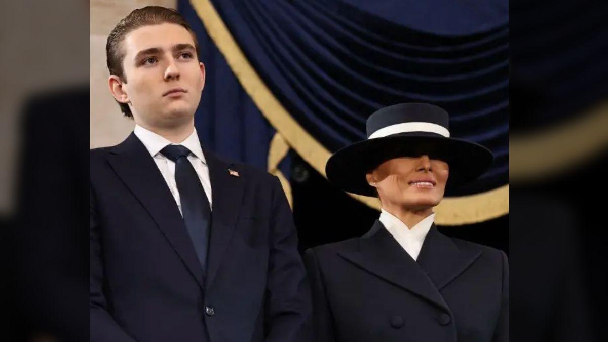 Phot of Barron and Melania Trump