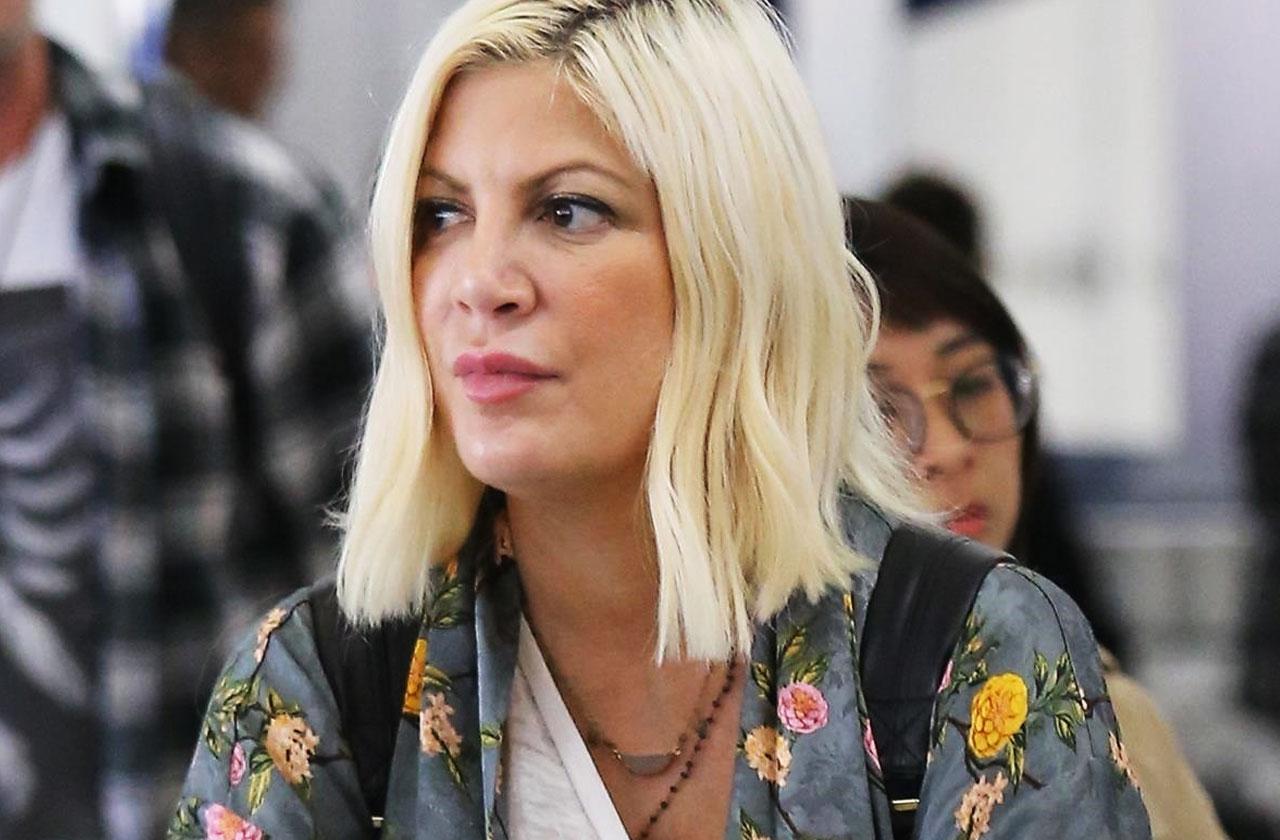 //tori spelling promoting tampons money troubles pp