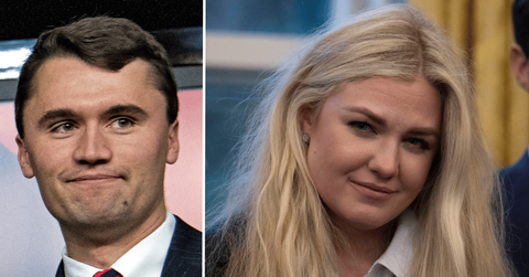 Split photo of Charlie Kirk, Erika Kirk