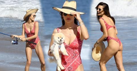 Alessandra Ambrosio Swimsuit Thong Butt Malibu