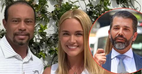 split image of Tiger Woods and Vanessa Trump / Don Jr.
