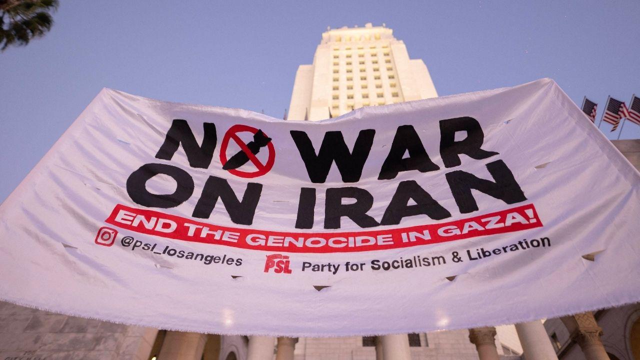 A photo of a sign at a Los Angeles protest against the war
