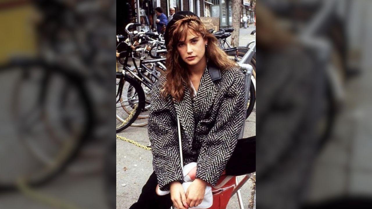 Photo of Demi Moore on set of St. Elmo's Fire