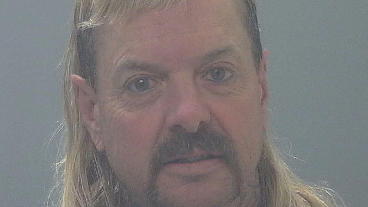 A mugshot of Joe Exotic