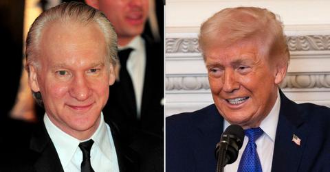 split image of Bill Maher and Donald Trump