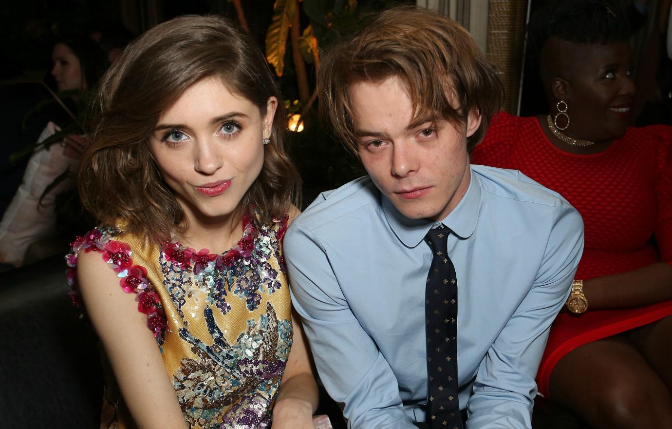 Actors Natalia Dyer (L) and Charlie Heaton attend the Entertainment Weekly Celebration of SAG Award Nominees sponsored by Maybelline New York at Chateau Marmont on January 28, 2017 in Los Angeles, California.