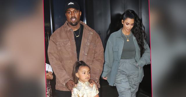 Kim Kardashian and Kanye West out and about.