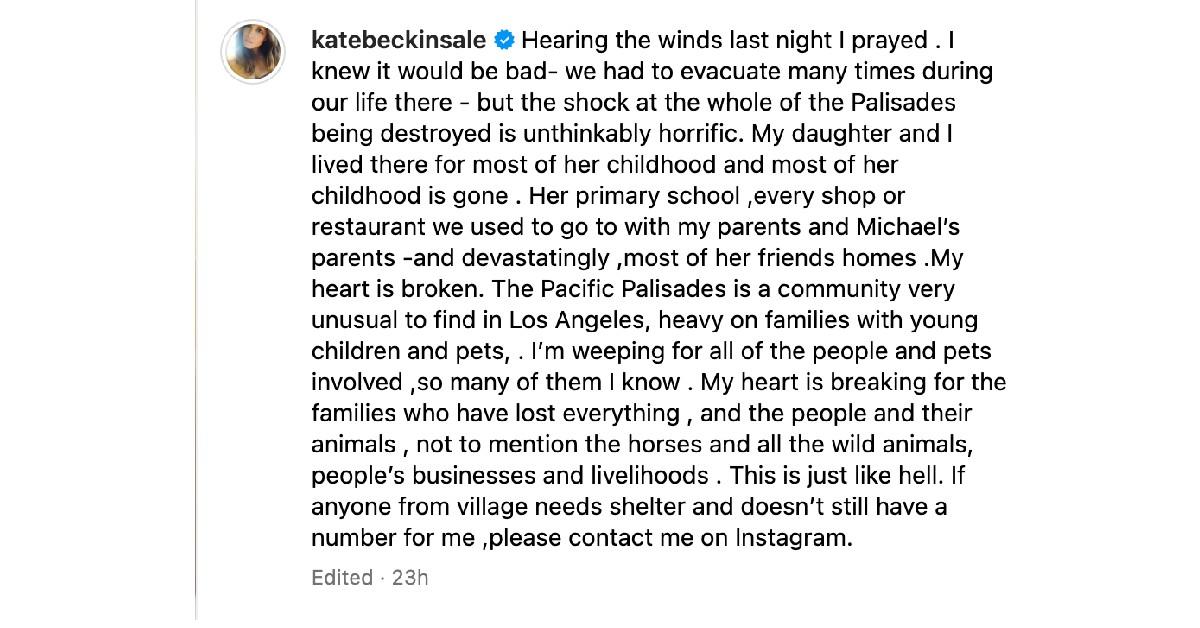 heartbroken kate beckinsale offers to help victims of la infernos as she shares devastation over disaster days after revealing hollywood abuse trauma