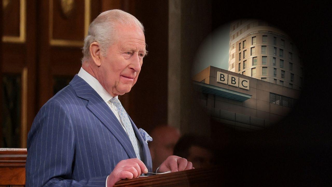 Photo of King Charles and BBC building