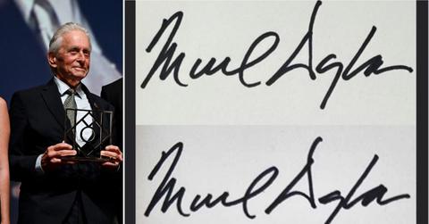 Photo of Michael Douglas and autograph
