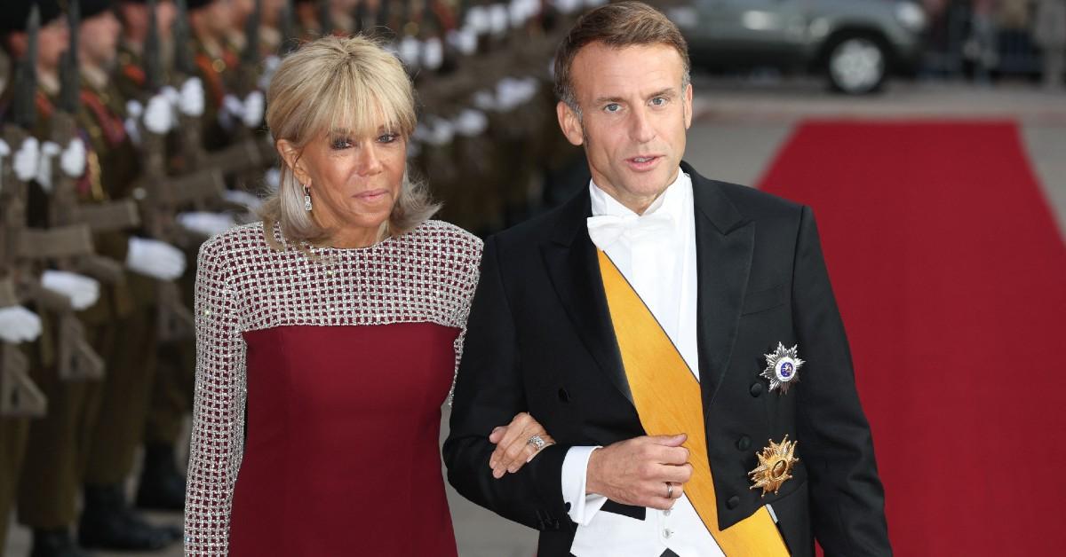 Photo of Emmanuel and Brigitte Macron