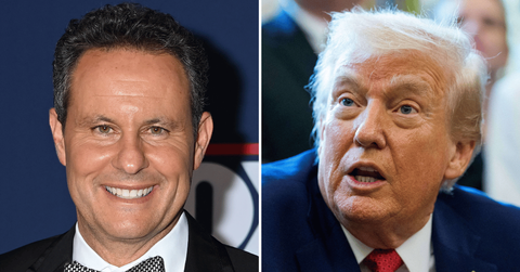 Split photo of Brian Kilmeade, Donald Trump