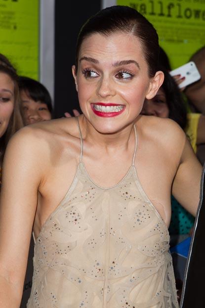 Emma Watson Risks Nip Slip at Movie Premiere