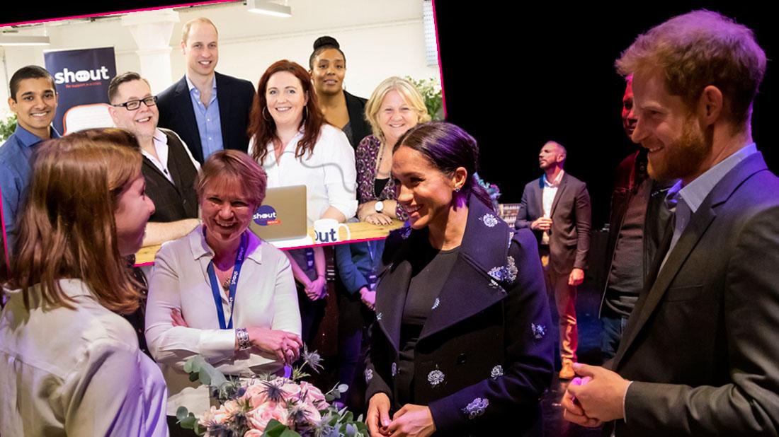 William, Harry, and Meghan working with Shout