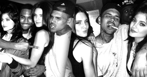 //kendall jenner kylie jenner hang out chris brown pp sl