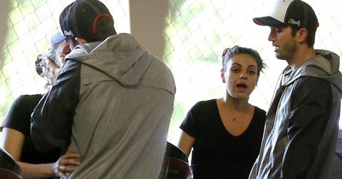 Ashton Kutcher Mila Kunis Pregnant Kissing PDA Pics