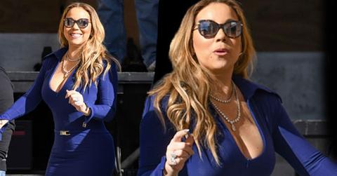 //mariah carey weight dress fishnet tights jimmy kimmel pp