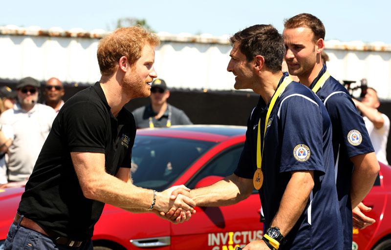 //Prince Harry takes part in the Jaguar Land Rover Driving Challenge