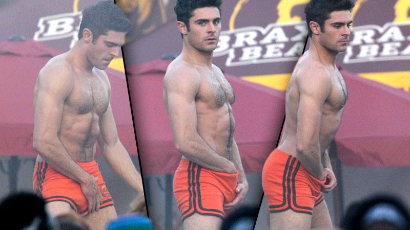 Zac Efron Shirtless With Hands Down Pants