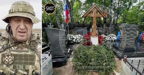 first photos yevgeny prigozhin grave revealed secret funeral putinjpg