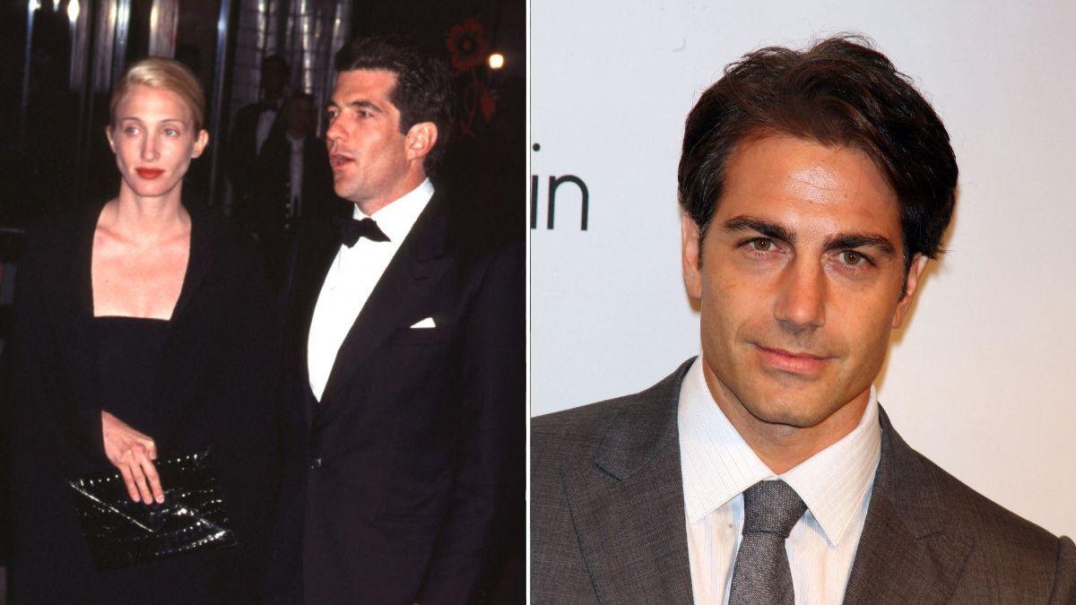 Photo of Carolyn Bessette, JFK Jr. and Michael Bergin