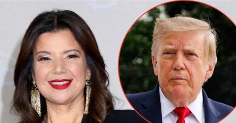 Split image of Ana Navarro and Donald Trump