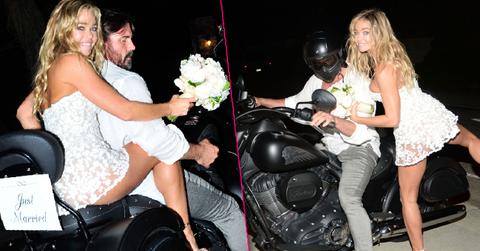 Denise Richards Rides Home From Wedding On Motorbike