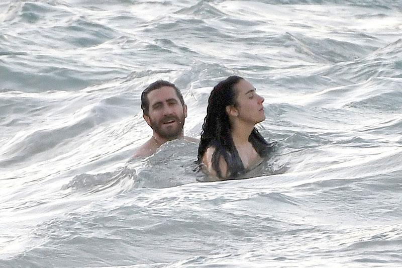 Shirtless Jake Gyllenhaal Gets Wet Wild With Greta Caruso In St