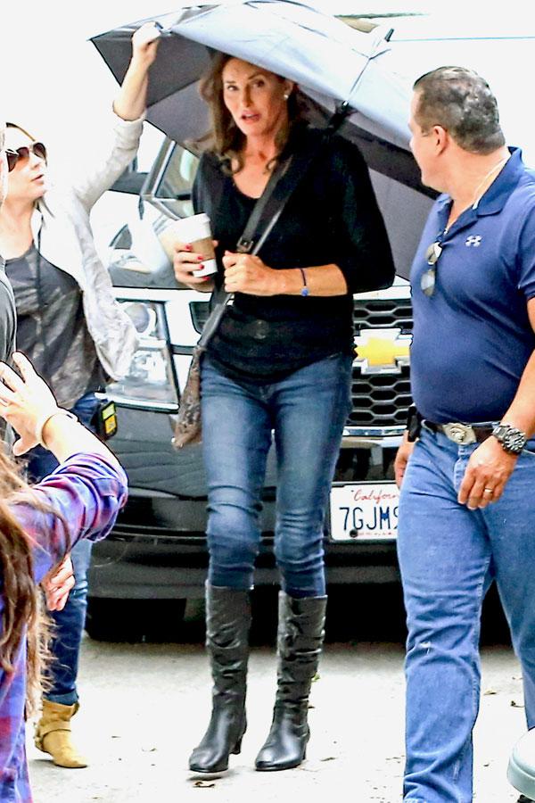 Caitlyn Jenner Walking In The Rain