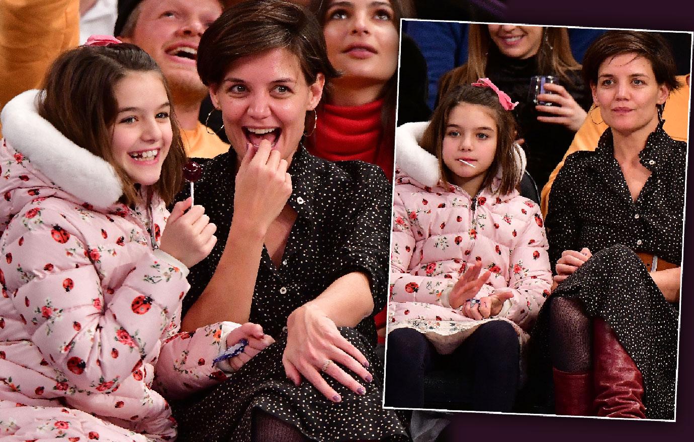 Katie Holmes Suri Cruise Basketball Game Amid Jamie Foxx Romance