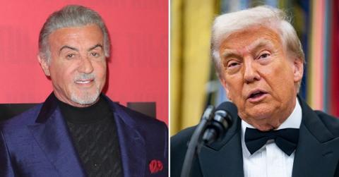 split photo of sylvester stallone and donald trump