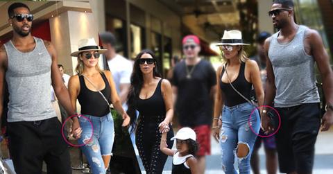 //khloe kardashian tristan thompson dating hold hands family pp