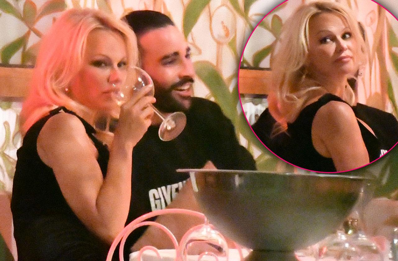 Pamela Anderson Face Adil Rami Dinner Date