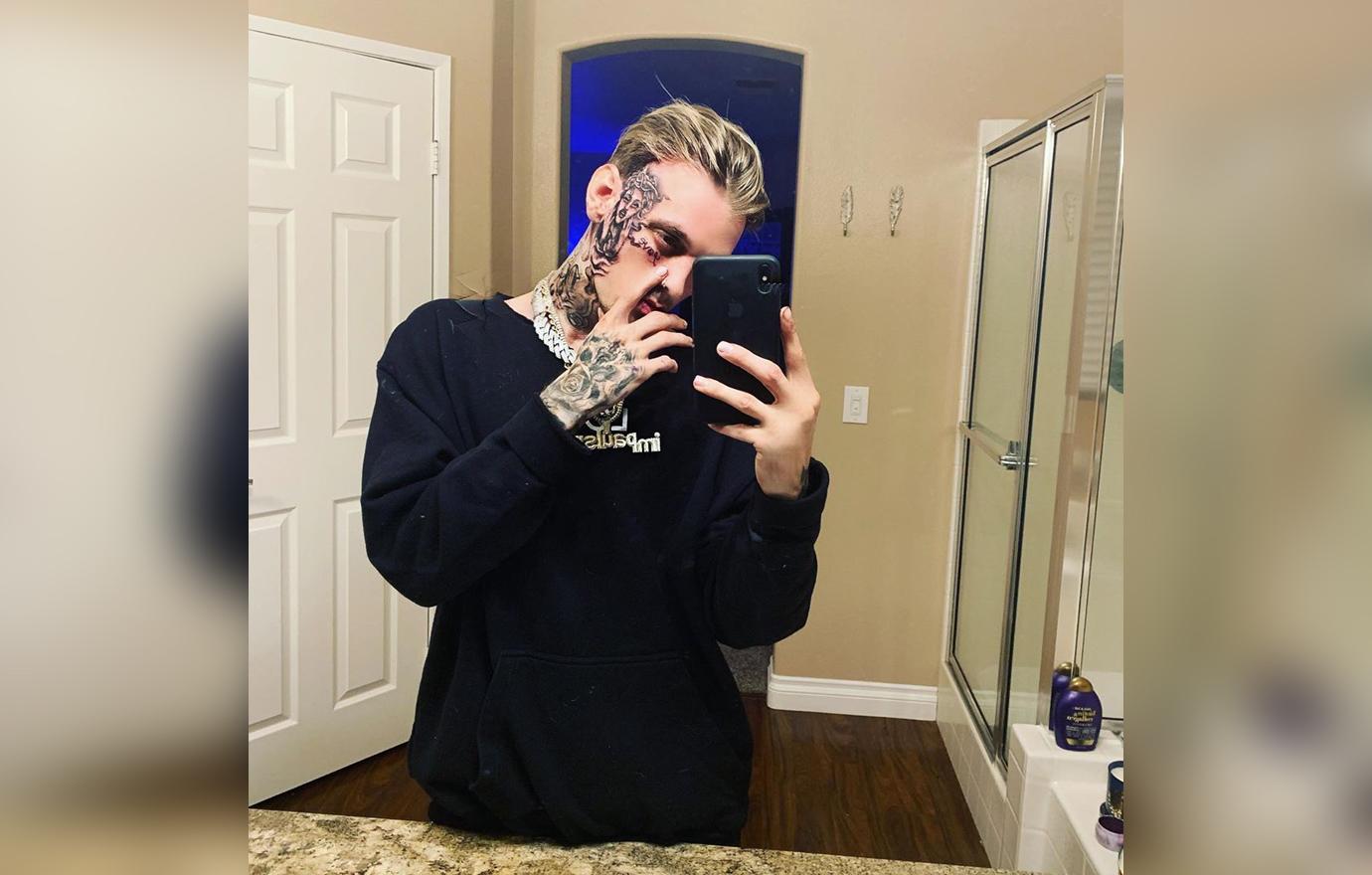 Aaron Carter Flaunts Face Tattoo Amid Downfall