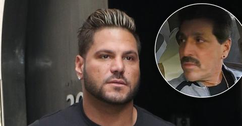 Ronnie Magro-Ortiz Looking Serious With Inset of His Father Ronald Looking Upset