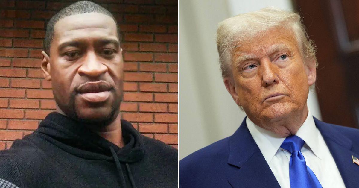 Composite photo of George Floyd and Donald Trump