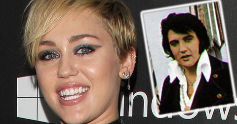 Miley Cyrus Kisses Elvis Presley Picture