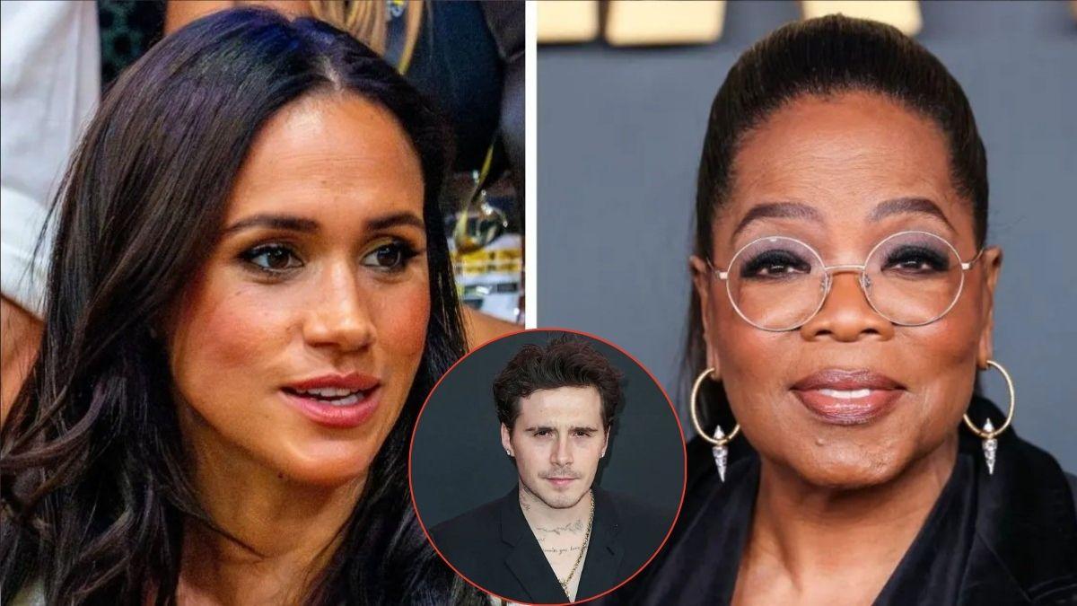 Composite photos of Megan Markle, Oprah Winfrey and Brooklyn Beckham