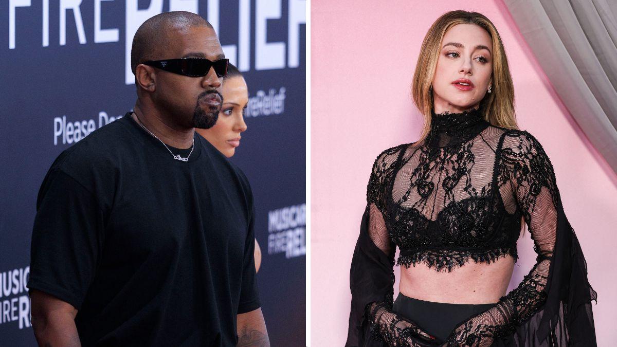 Split photo of Kanye West and Lili Reinhart