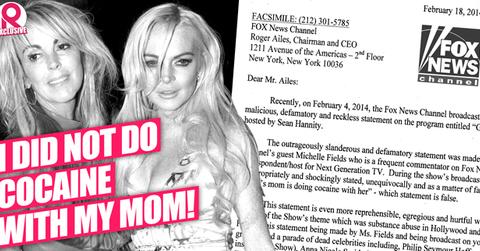 //lindsay lohan blasts fox news cocaine claims did not do drugs with dina lohan wide