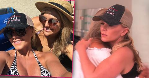 Gina Kirschenheiter and Tamra Judge Hugging with Inset on the Beach Smiling