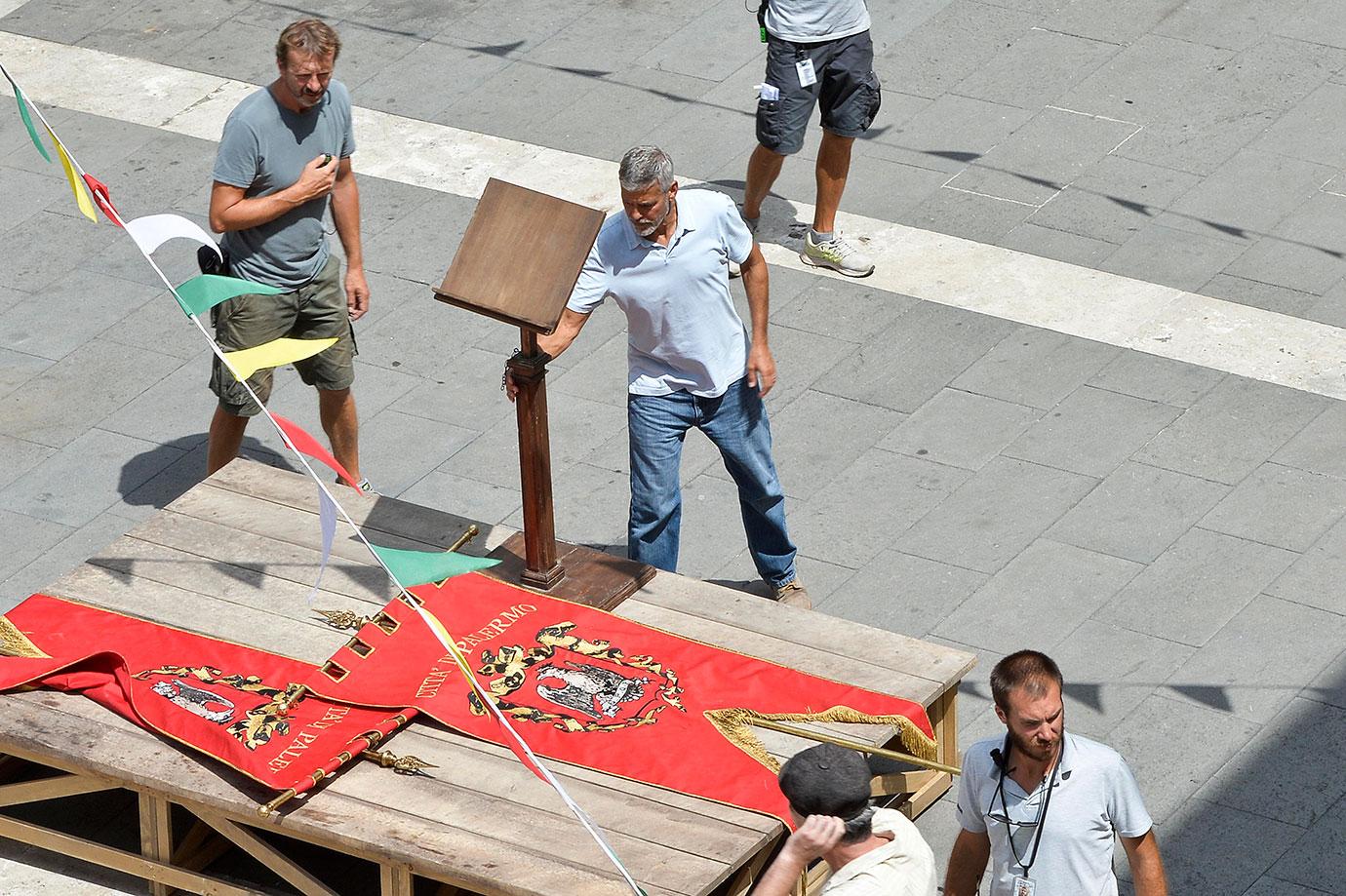 George Clooney Back On Set Car Crash