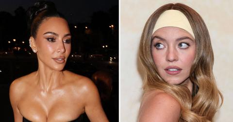 Split photo of Kim Kardashian and Sydney Sweeney