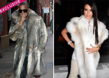 //kanye west kim kardashian fur peta