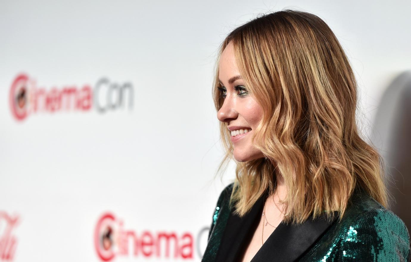 Olivia Wilde attended The CinemaCon Big Screen Achievement Awards Brought to you by The Coca-Cola Company at OMNIA Nightclub at Caesars Palace during CinemaCon, the official convention of the National Association of Theatre Owners, on April 4, 2019 in Las Vegas, Nevada