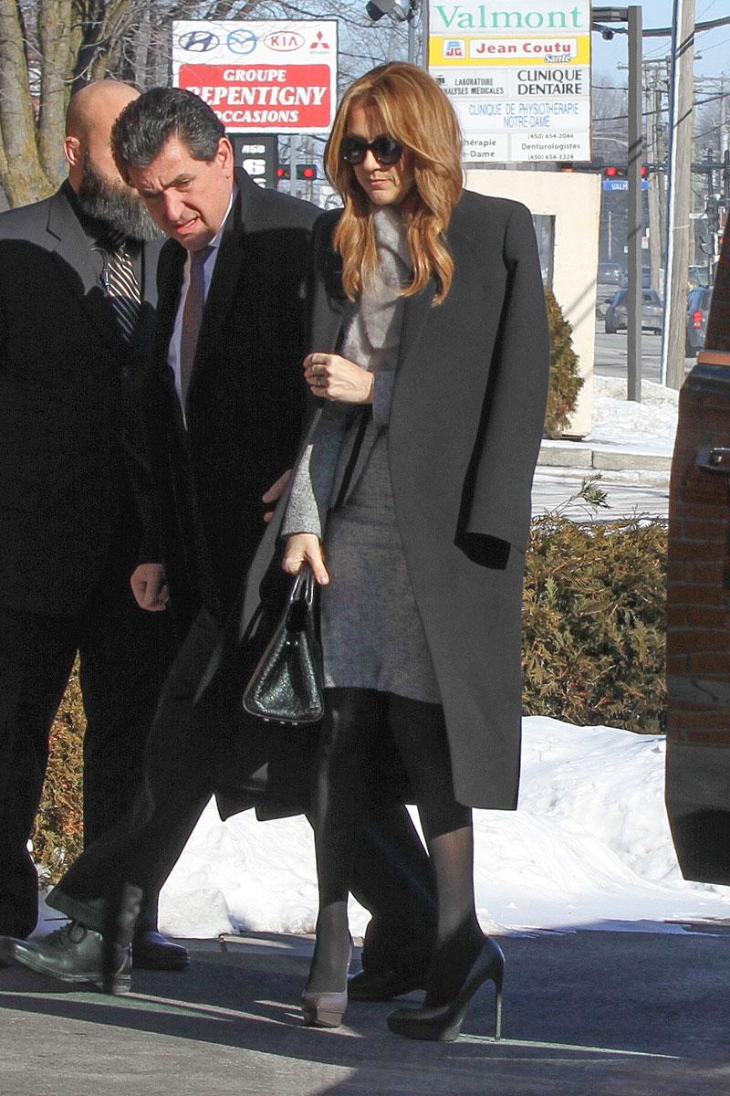 Celine Dion Arrives At Chapel For Brother Daniel Dion's Funeral With Mother & Sister